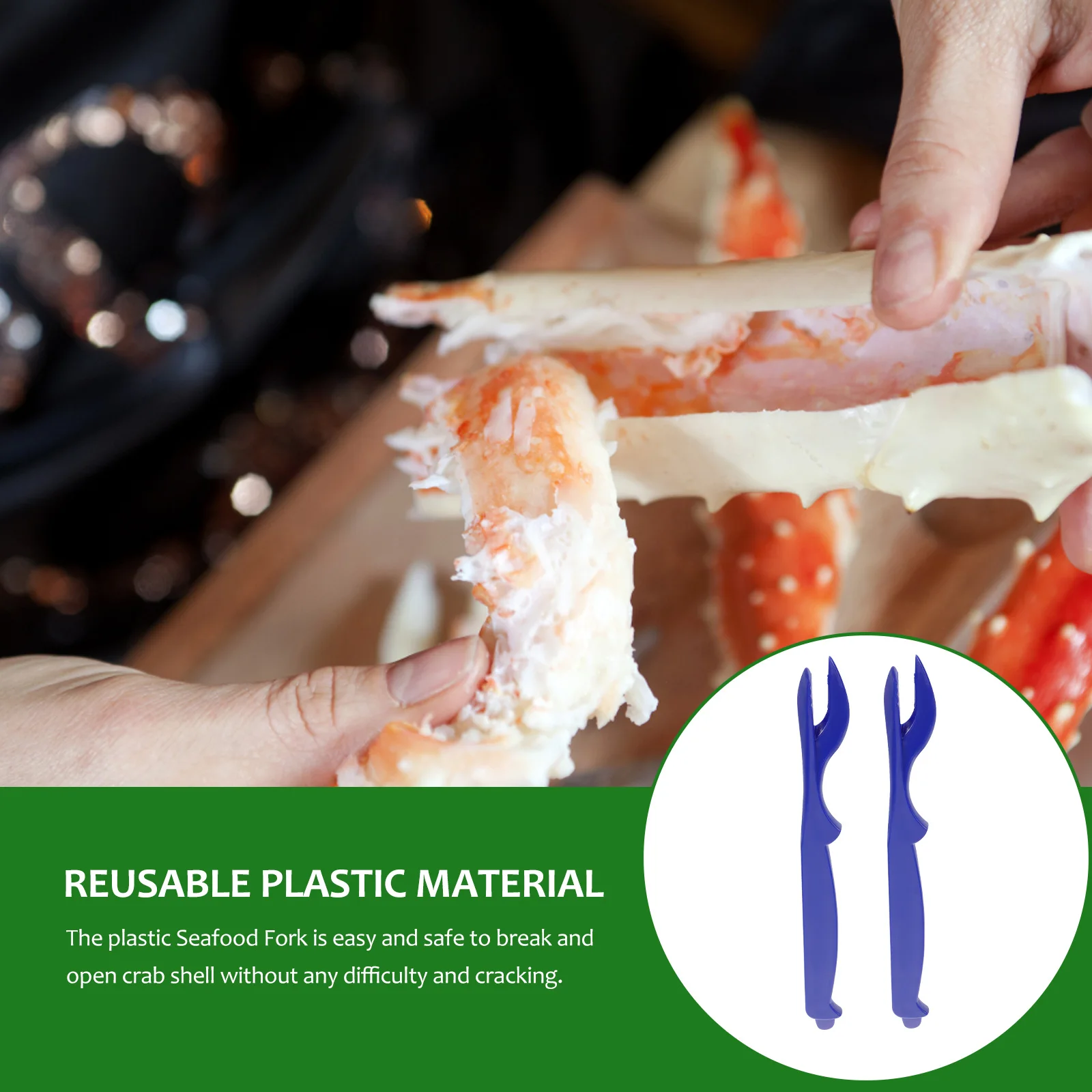 

10pcs Seafood Fork Eating Tool Plastic Multifunctional Kitchen Crab Fork Lobster Shell Peeling Supply Shell Cracker For