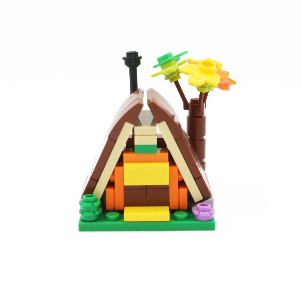 MOC Building Blocks A-shaped Forest Wooden Houses, Tree Houses, Villas Tree View Street View For Bricks DIY Toys Kids Gifts