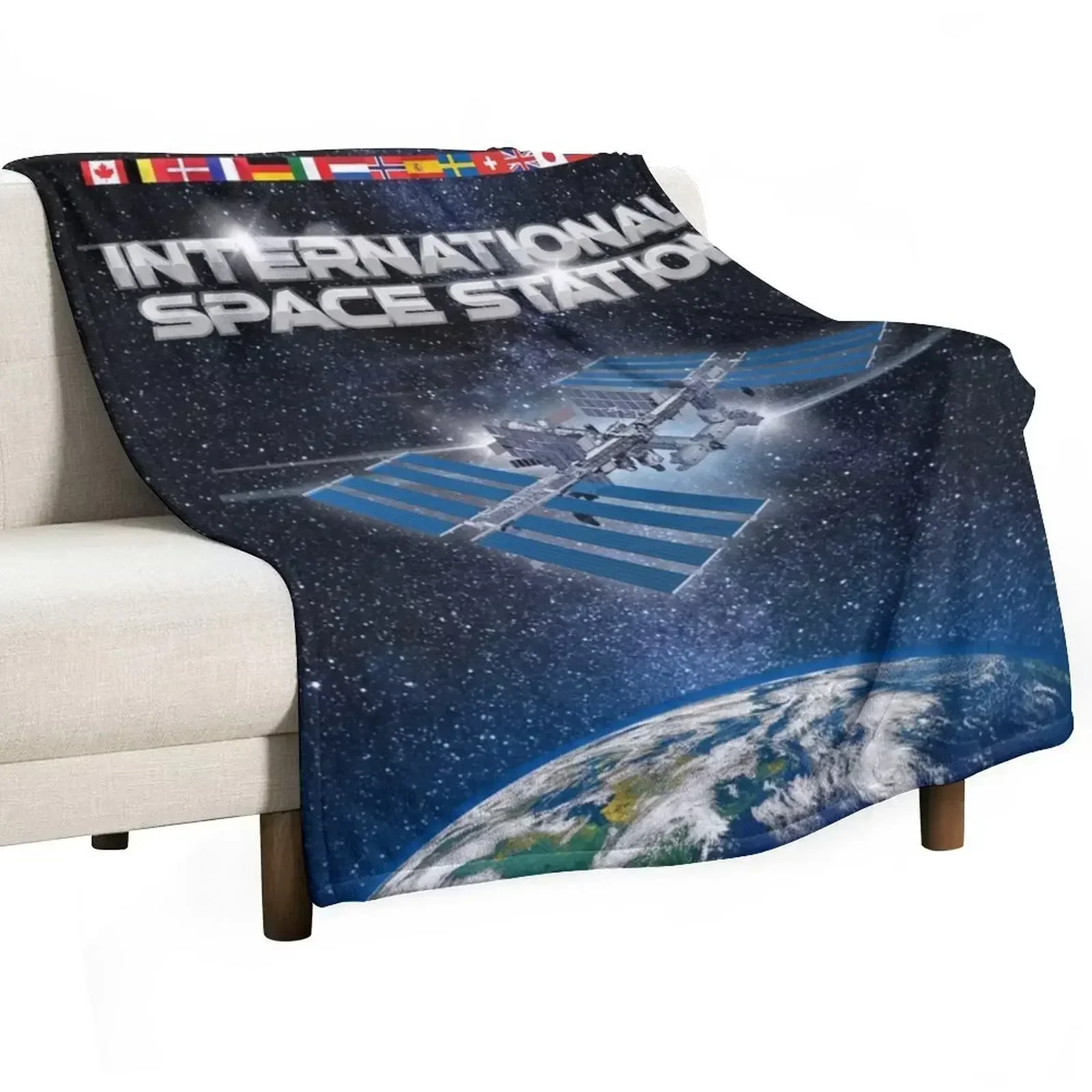 INTERNATIONAL SPACE STATION Throw Blanket Vintage Furry Nap christmas decoration cosplay anime christmas gifts Blankets