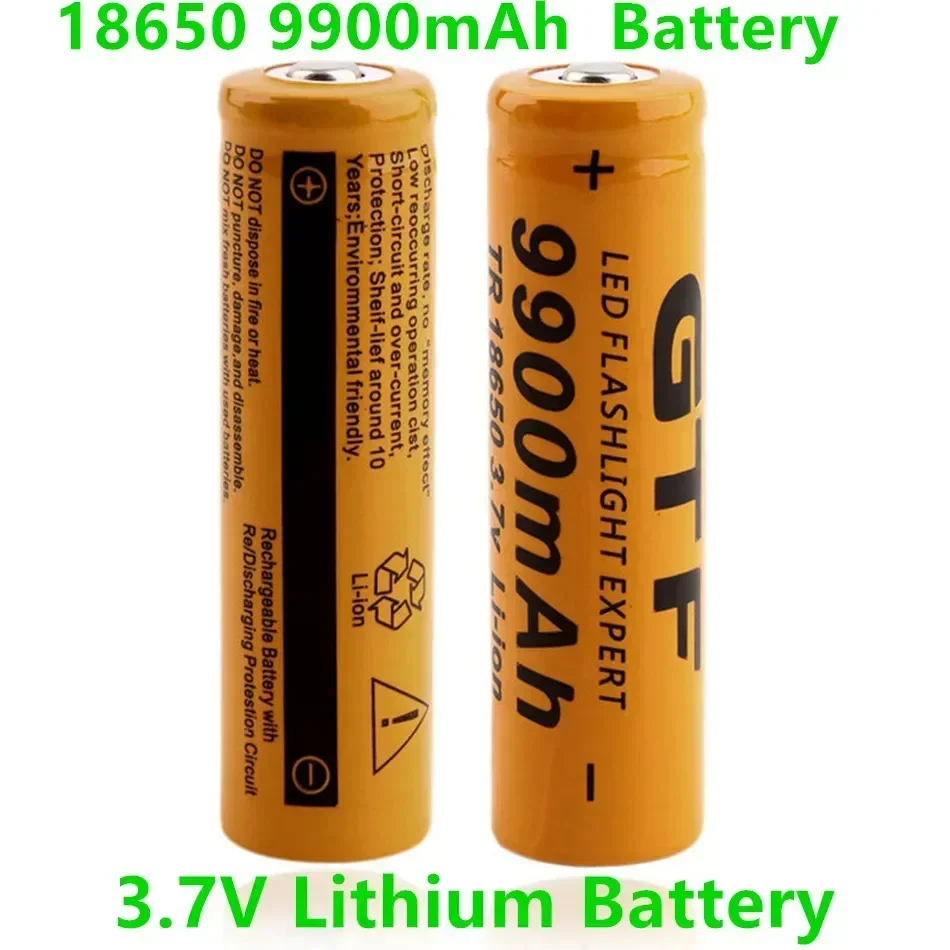 急速充電バッテリー18650,9800mAh, 3.7v,18650リチウムイオンバッテリー,懐中電灯用,2023