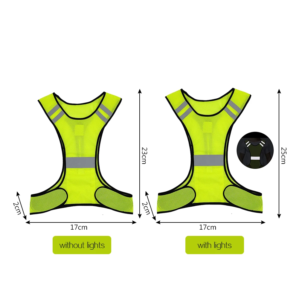 Reflective Safety Running Vest Multi Adjustable Vest for Hiking Camping Wear