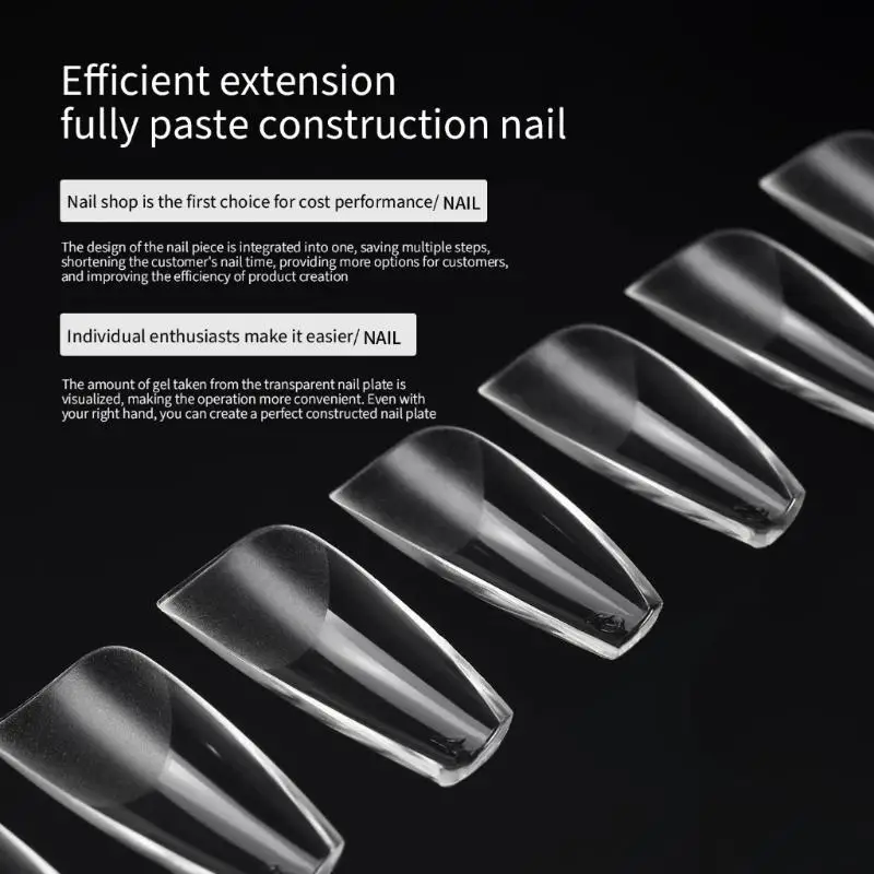 320 Stück Transparente Formgebende Nagelaufkleber Nahtlose Verlängerung Kurze Mandelform Quadratische Mittlere Trapezförmige Kurze Elliptische Nägel – Detail 5