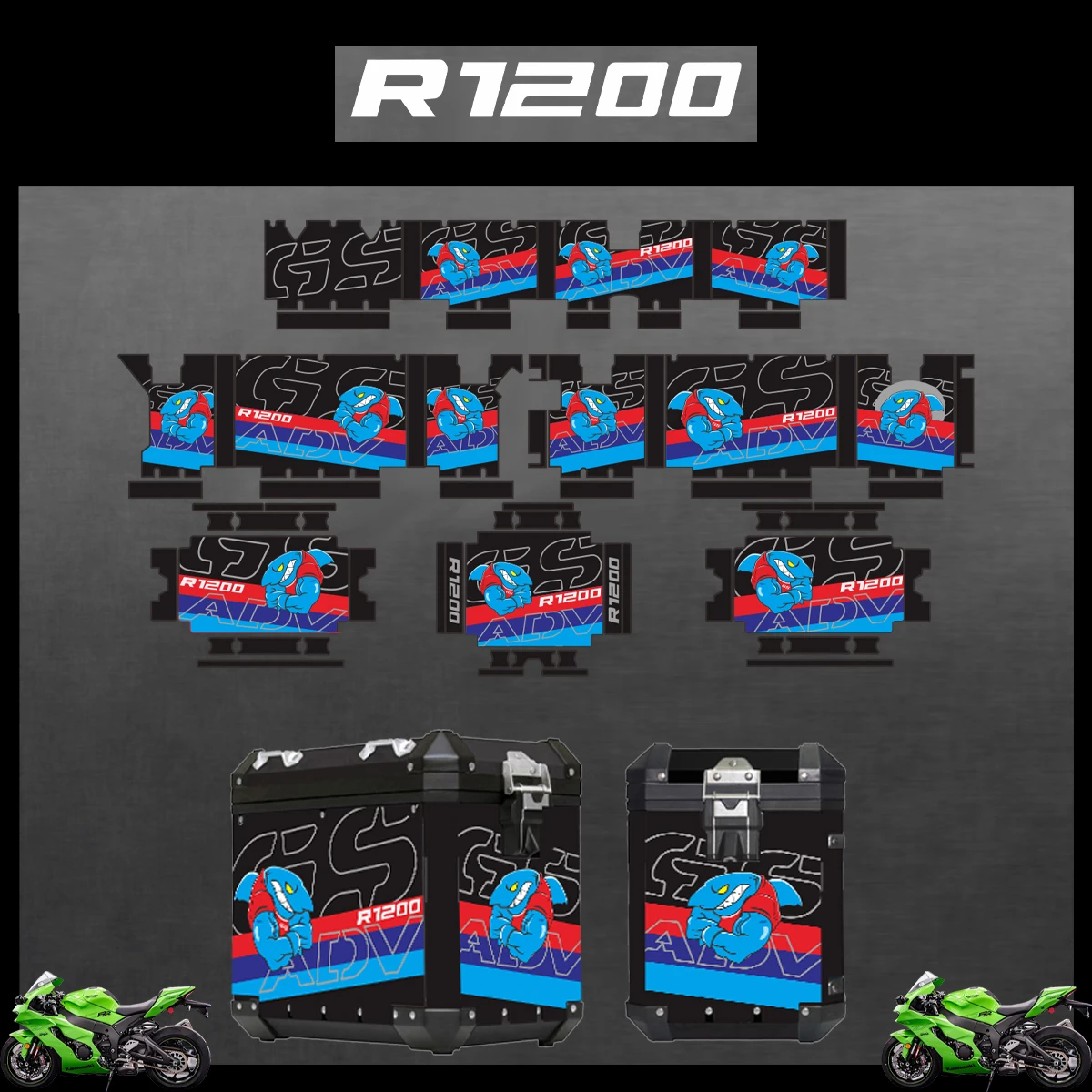 

For BMW R1200GS R1200 GS R 1200 GS 2019-2023 Adventure Reflective Sticker Protector Set Decorative sticker Aluminum BOX