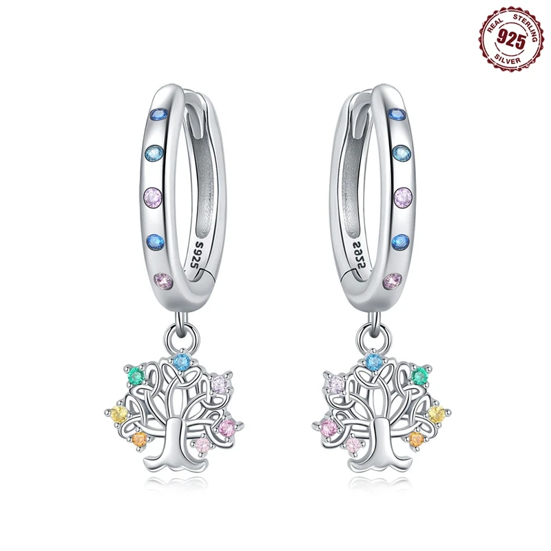 

Серьги-кольца из серебра 925 пробы с разноцветным Цирконом