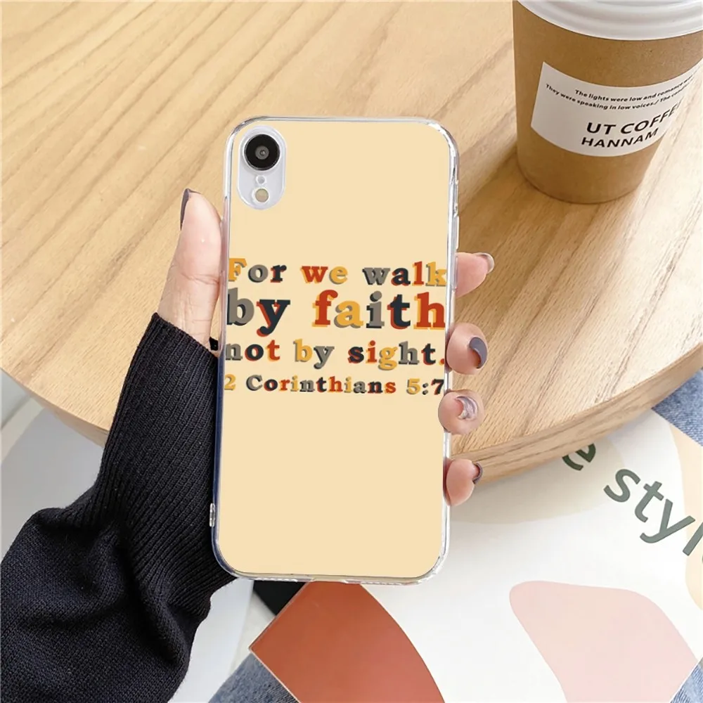 Verse Of The Christian Bible Jesus Phone Case For Iphone 15 11 13 14 Pro Max 7 8Plus X Xr Xs Max Se2020 12mini Transparent Cover