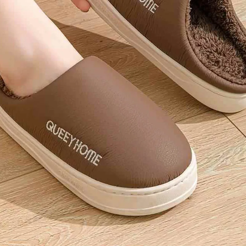 

Домашний комфорт, новинка 2025, зимние тапочки для мужчин и женщин: плюшевая теплая флисовая подкладка, противоскользящая толстая подошва