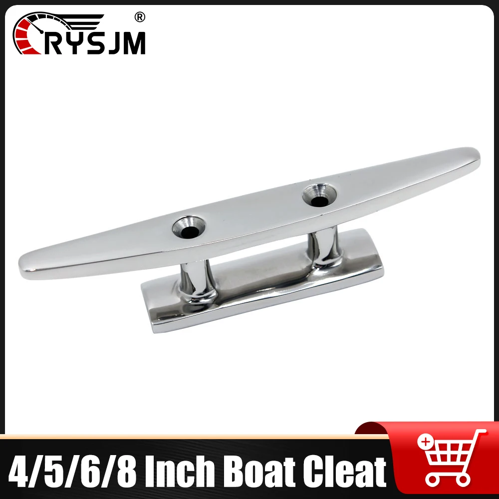 

4/5/6/8 Inch Boat Grab Handle Boat Hollow Base Cleat Accessories Hardware Boat Polished Mooring Cleat for Marine Boat Yacht RVs