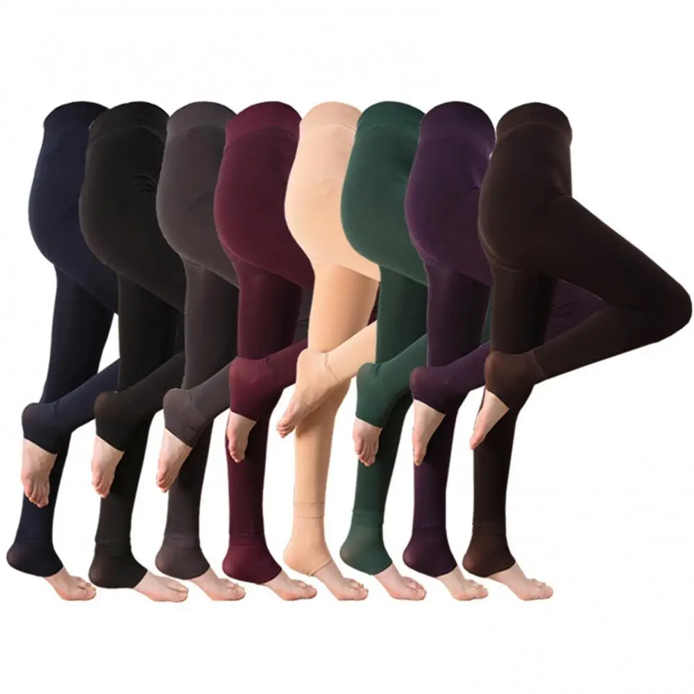 Leggings forrados de lana para mujer, pantalones de talla grande, Color sólido, Otoño e Invierno