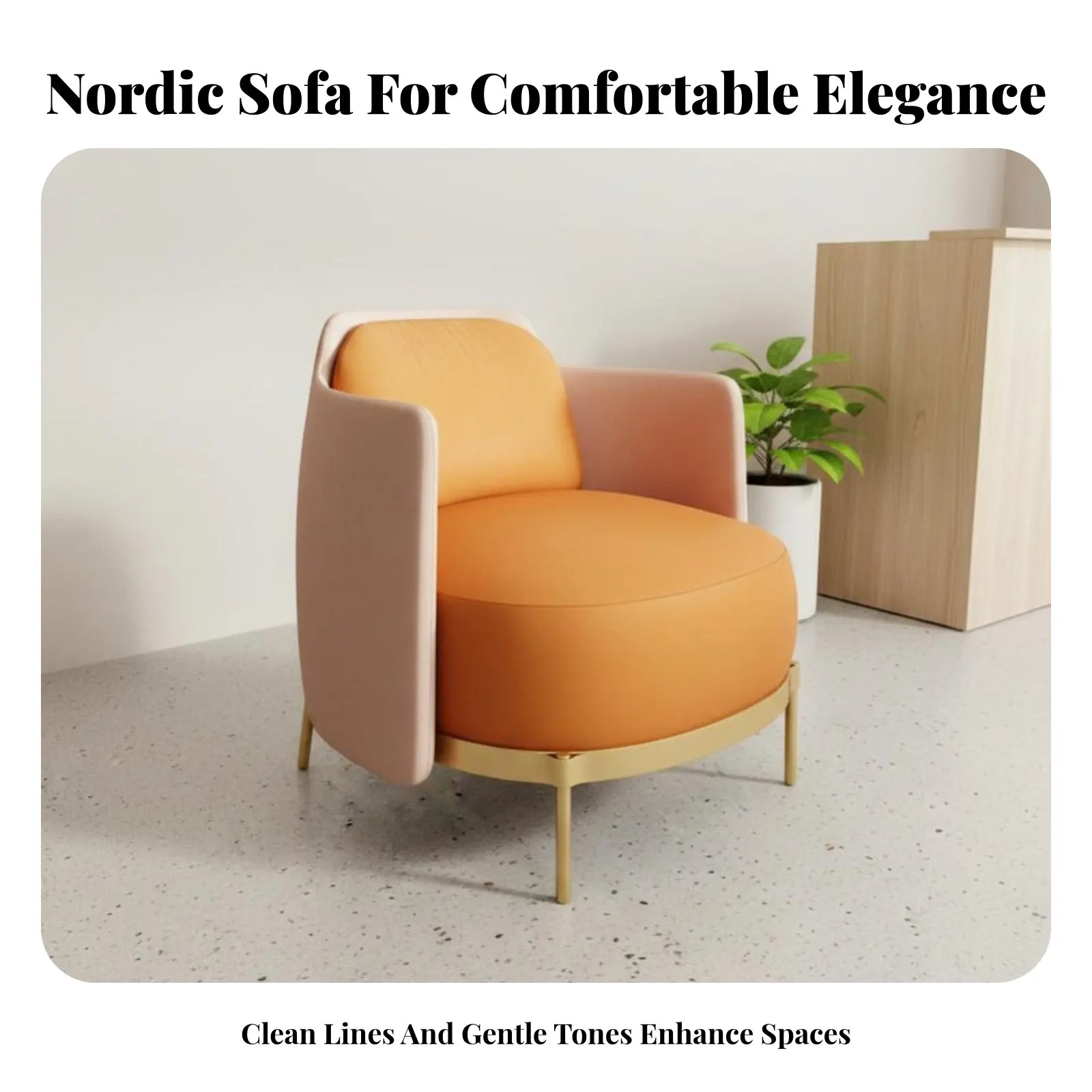Sofá Curvo de Diseño Nórdico Seccional