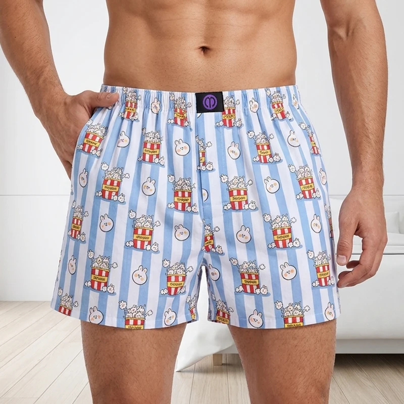 

Мужские мягкие эластичные дышащие хлопковые трусы-боксеры для сна и отдыха, большие размеры