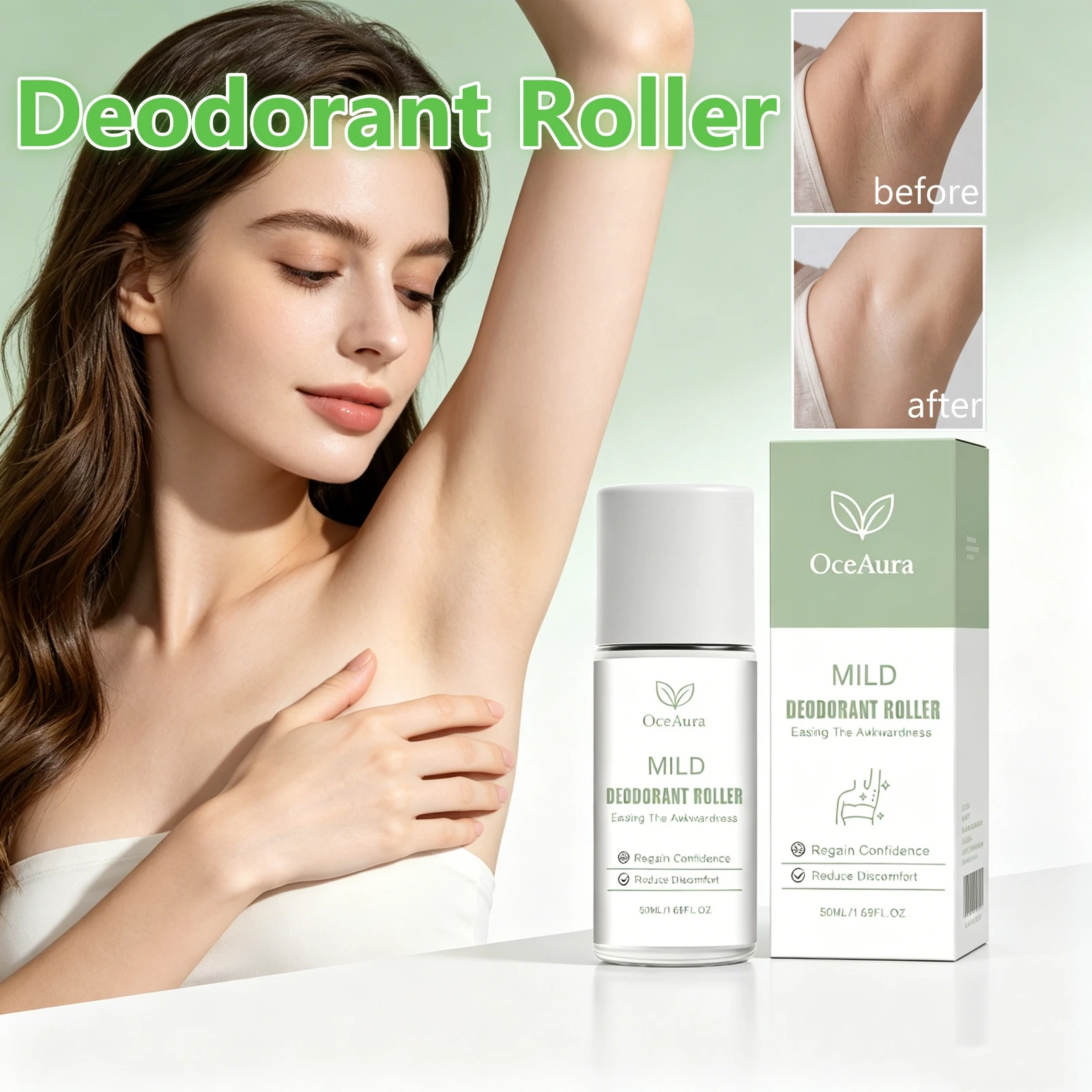 

Fresh Scent Roll-On Antiperspirant Deodorant Sweat Odor Control Reduce Discomfort Ease Awkwardness Lasting Underarm Care Liquid