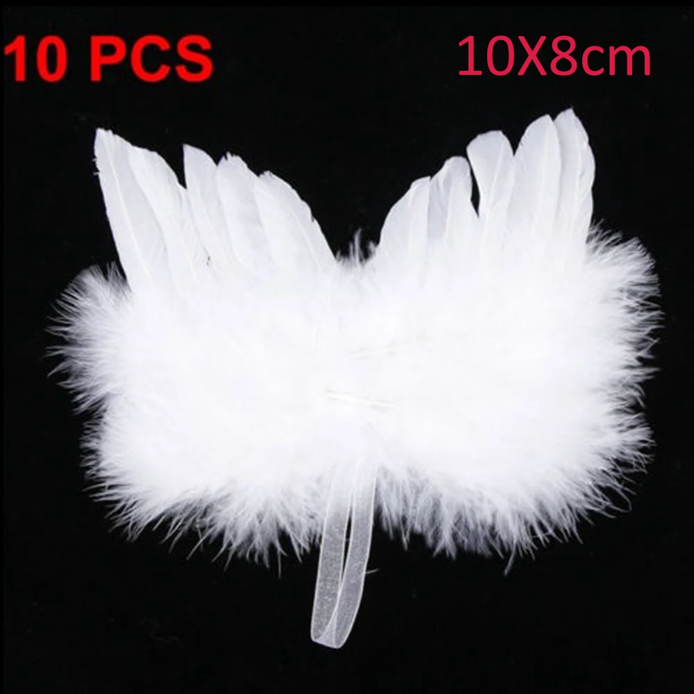 Lovely Vintage Party Home Decoration Wedding Christmas Tree Decor Hanging Ornament Angel Wings Feather Wing