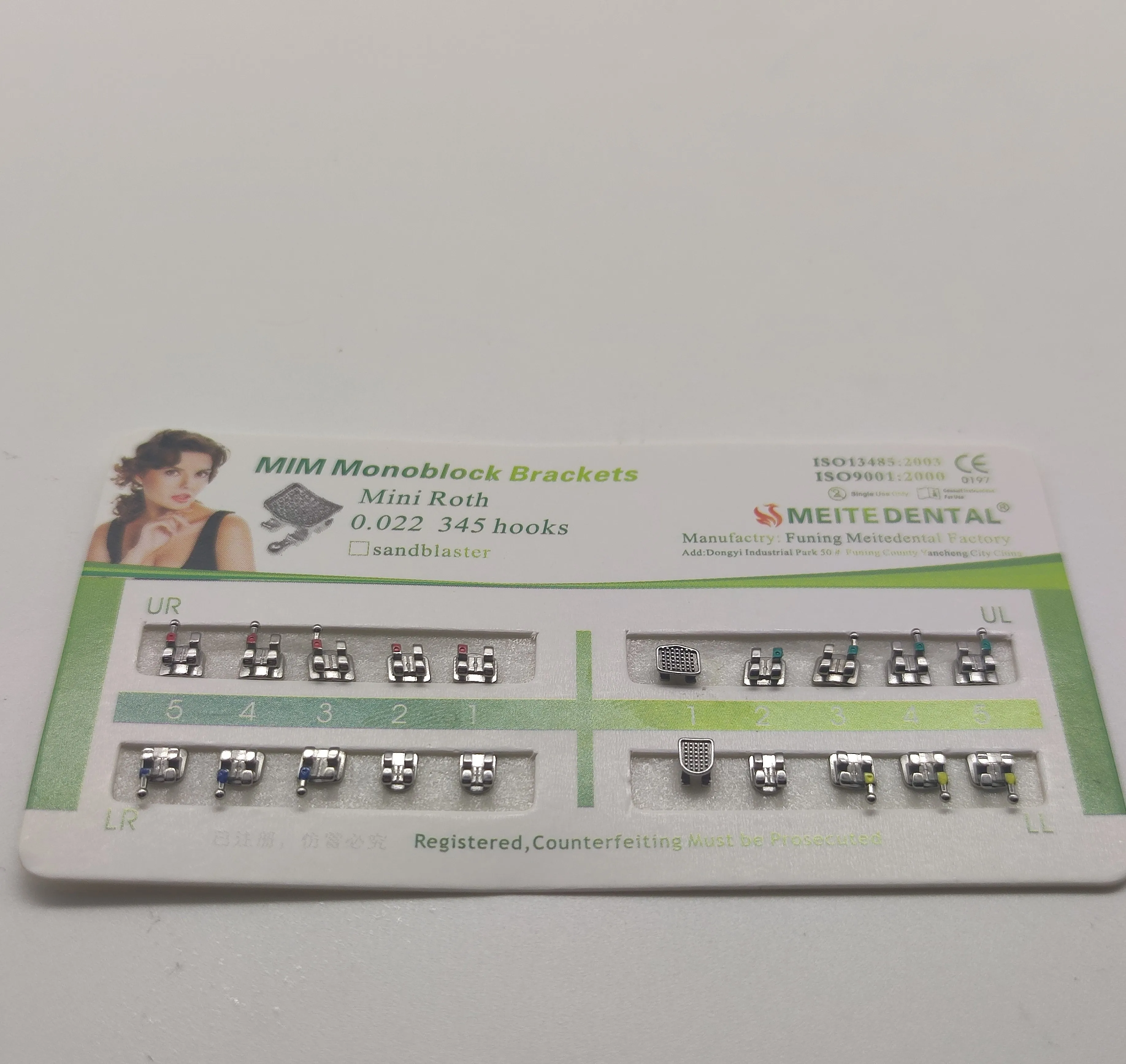 50Sets Teeth Braces Mini Roth Mbt Edgewise 022 no/3/345 MIM Metal Dental Brackets Mesh Base Orthodontis Accessories