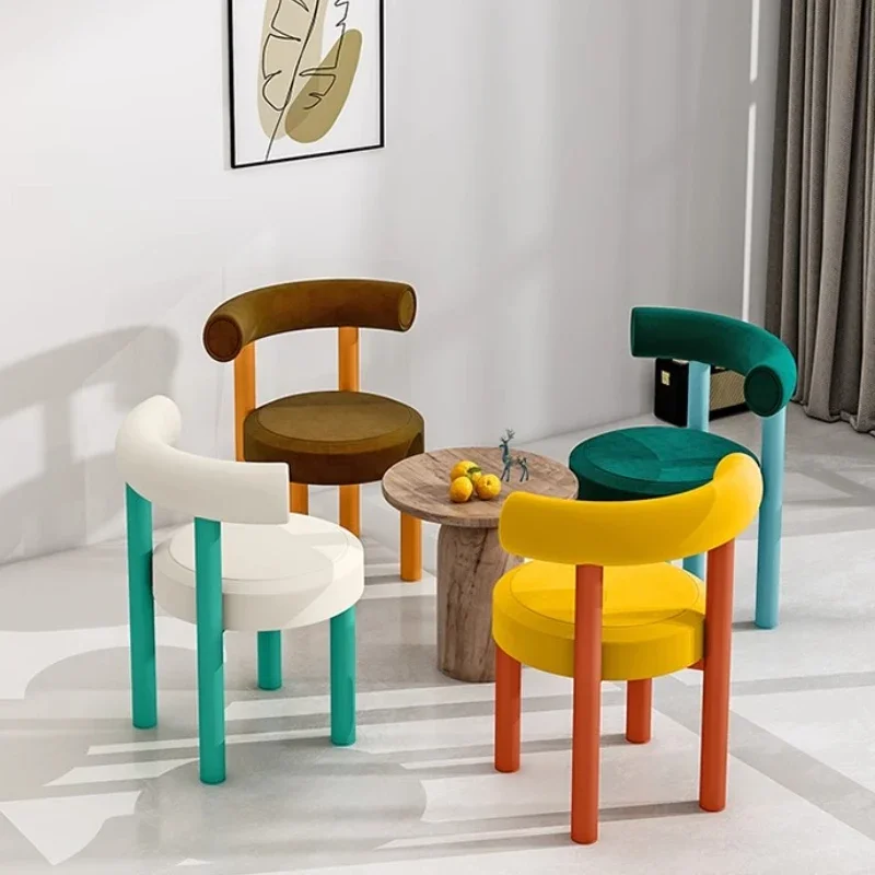 ee-Living Room Home Leisure Back Chair Nordic Restaurant Comfortable Creative Dining Chairs Bedroom Light Luxury Dressing Chairs