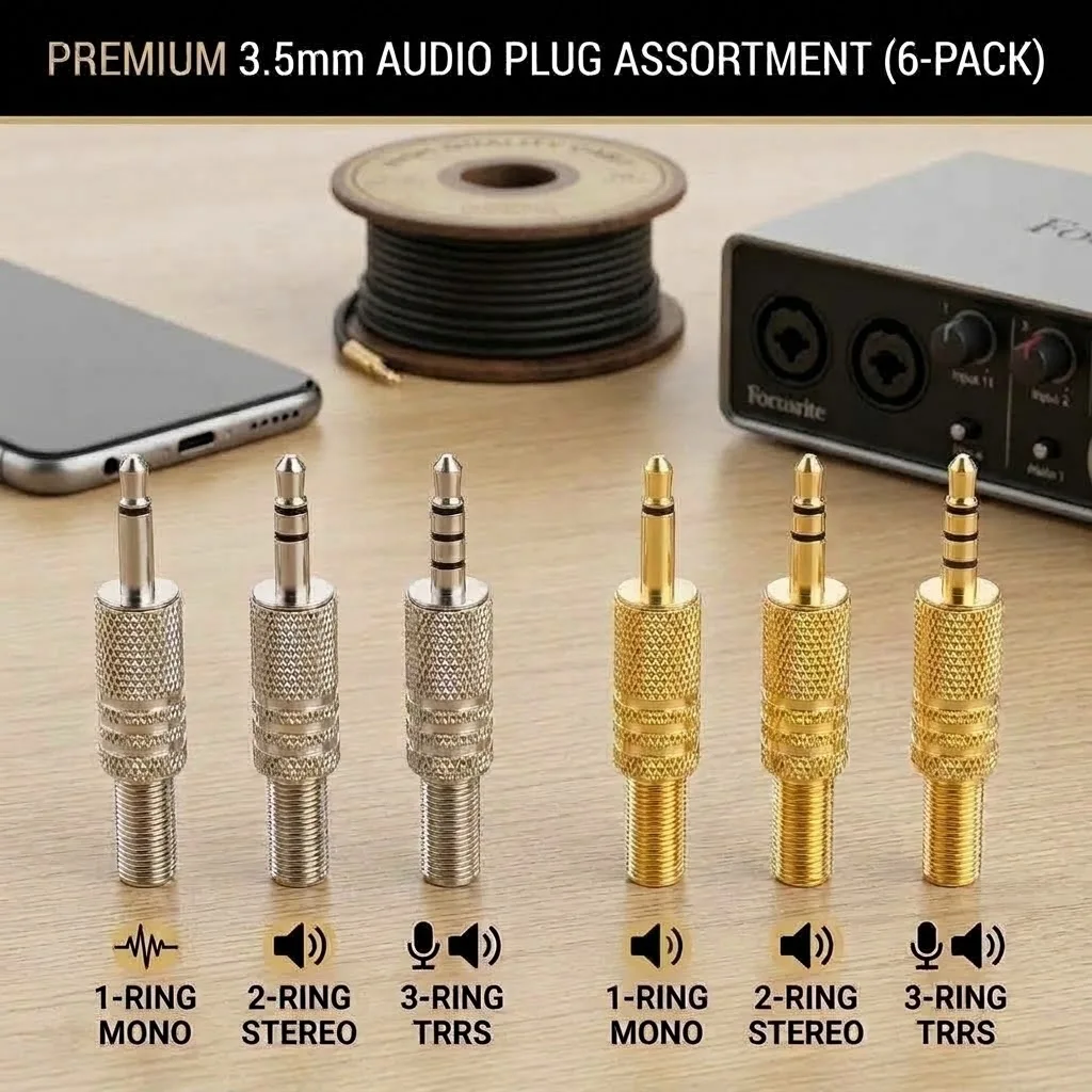 Spring Solder Wire Terminals 3.5mm Jack 2/3/4 Poles Plug Connector Mono Stereo Metal Adapter