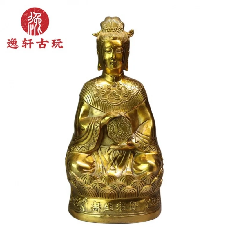 Silent Brass , Pure Taishan Empress Ornament, Copper Craft, Bronze Statue of the Infinite Goddess, Living R