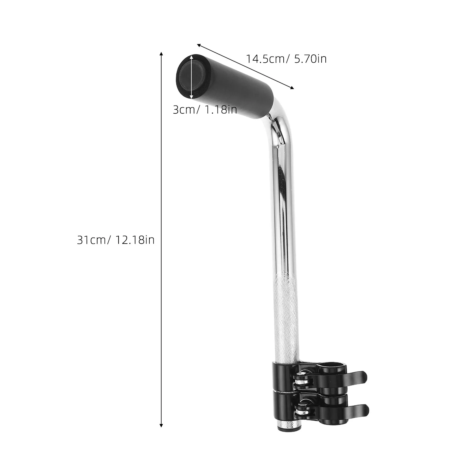 2pcs Wheelchair Handle Extender Stainless Steel Universal Senior Transport Chair Parts Push Handle Extension For Adults Disabled