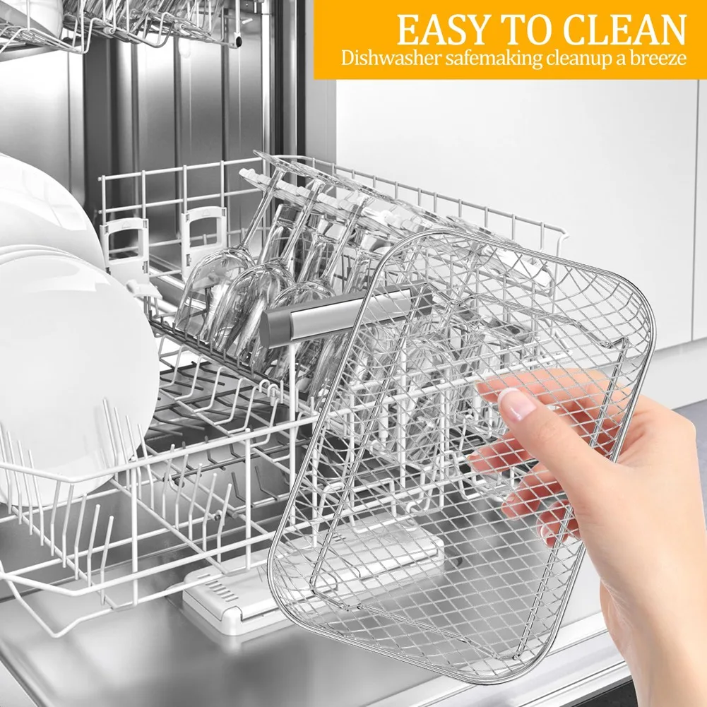 QA88X Air Fryer Rack Square for Oven 3 Layer Stackable Dehydrator Rack Stainless Steel Air Fryer Basket for Air Fryer Baking