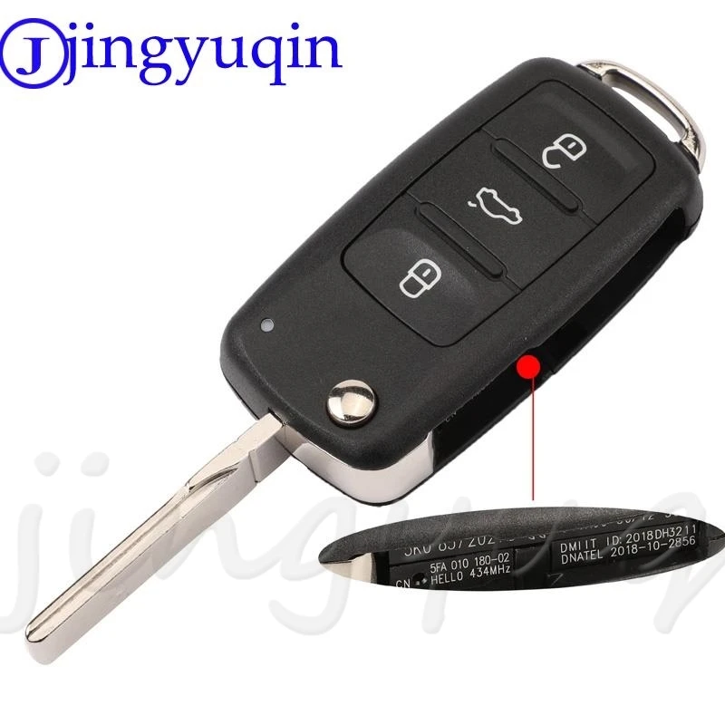 jingyuqin Remote Key 434MHz ID48 Chip 5K0837202AD / 202Q For VW Golf Tiguan Polo Passat CC SEAT Skoda Mk6 Octavia Jetta Beetle