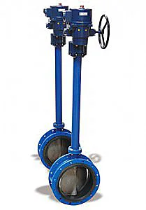 DN450 450mm Cast Iron Body Ductile Iron Disc Double Flange Butterfly Valve for Water Gas Oil 3.4m Extended Spindle Manual Power