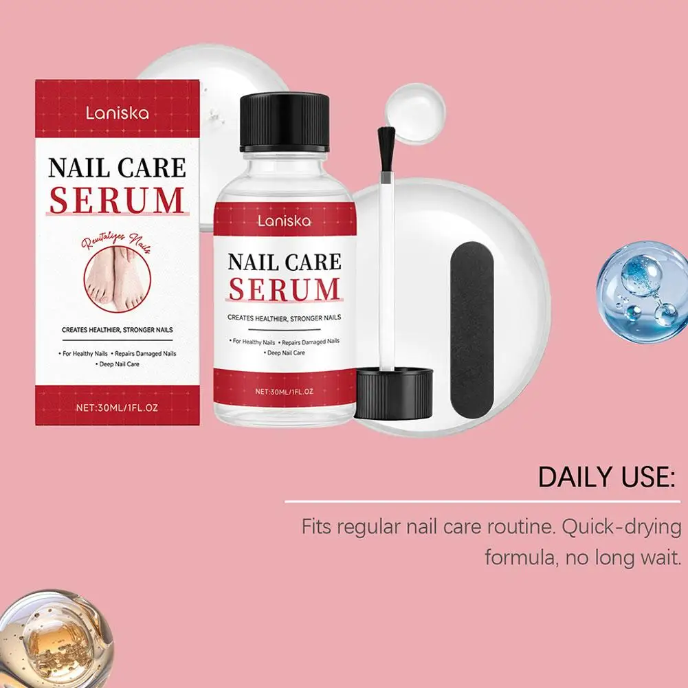 Laniska essência para cuidados com as unhas com ingredientes suaves, brilho, hidratante, superfície das unhas, essência diária para cuidados com as unhas, arte em unhas