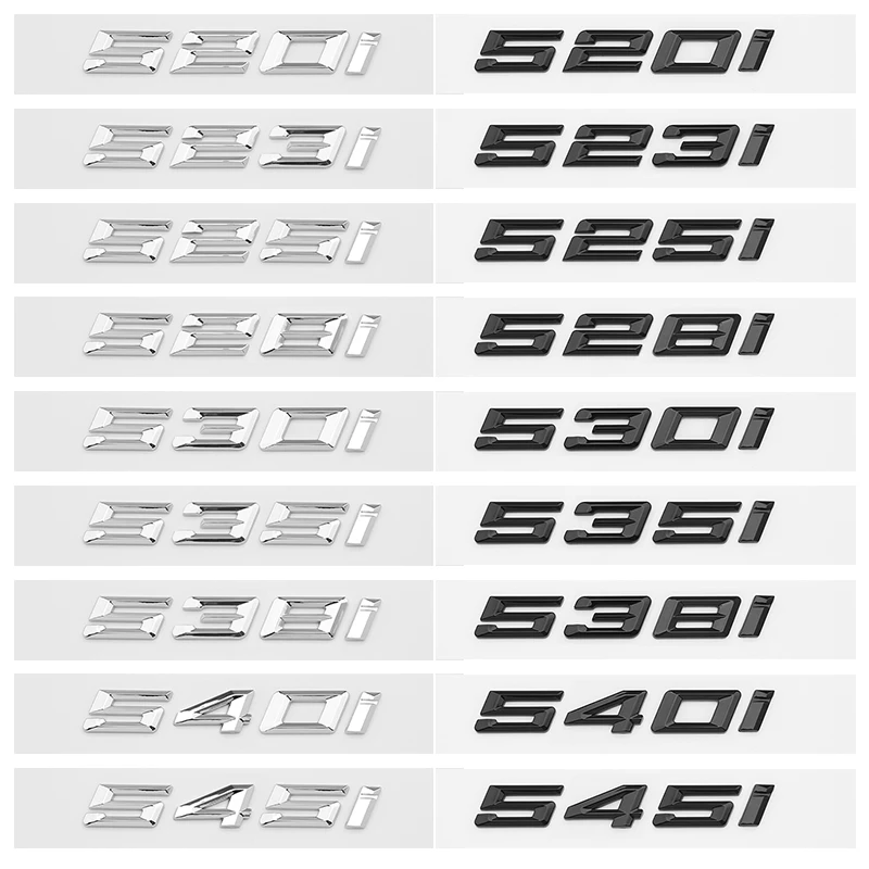 

For BMW 5 Series E39 E60 E61 F10 F11 G30 520d 523d 525i 528i 530e 535i 540e Car Styling Trunk Letter Emblem Rear Lid Logo Black