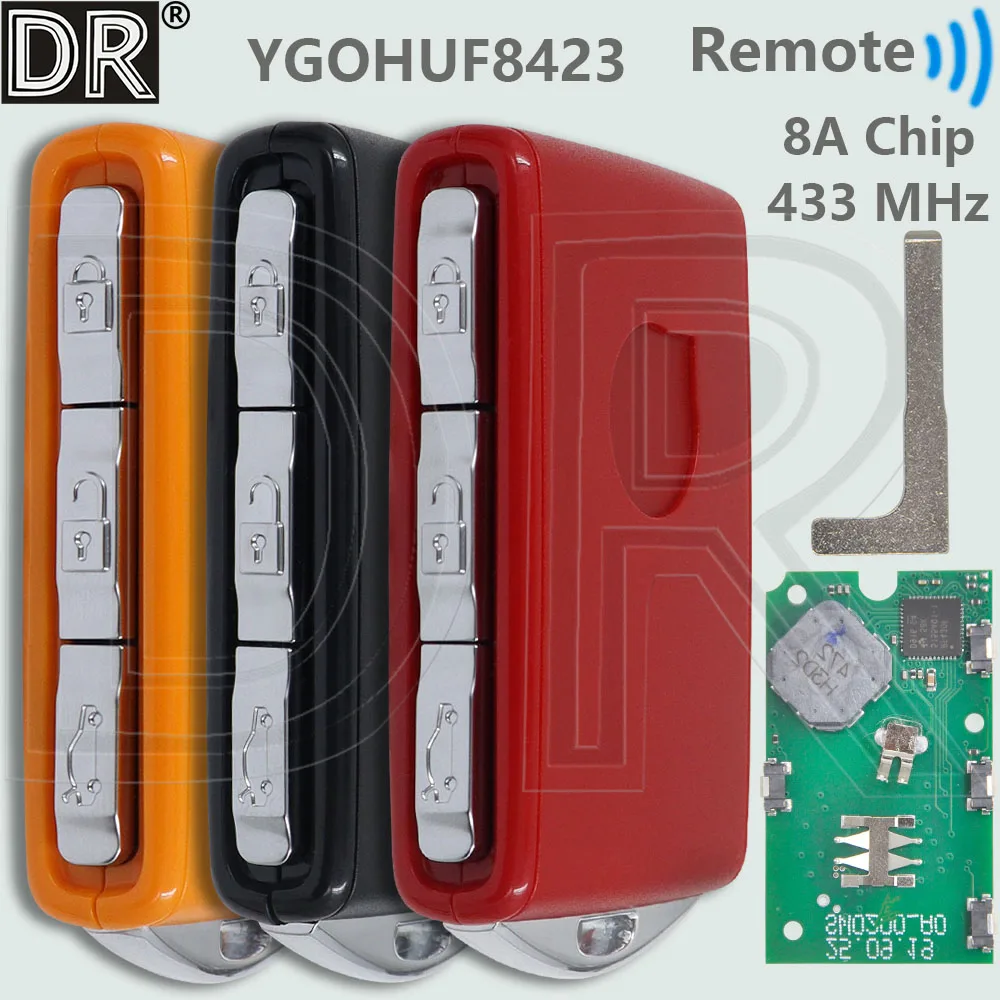 

DR YGOHUF8423 8A 433MHz Colorful Proximity Smart Car Remote Key For Volvo S90 S60 S40 XC60 XC90 2016 2017 2018 2019 2020 2021