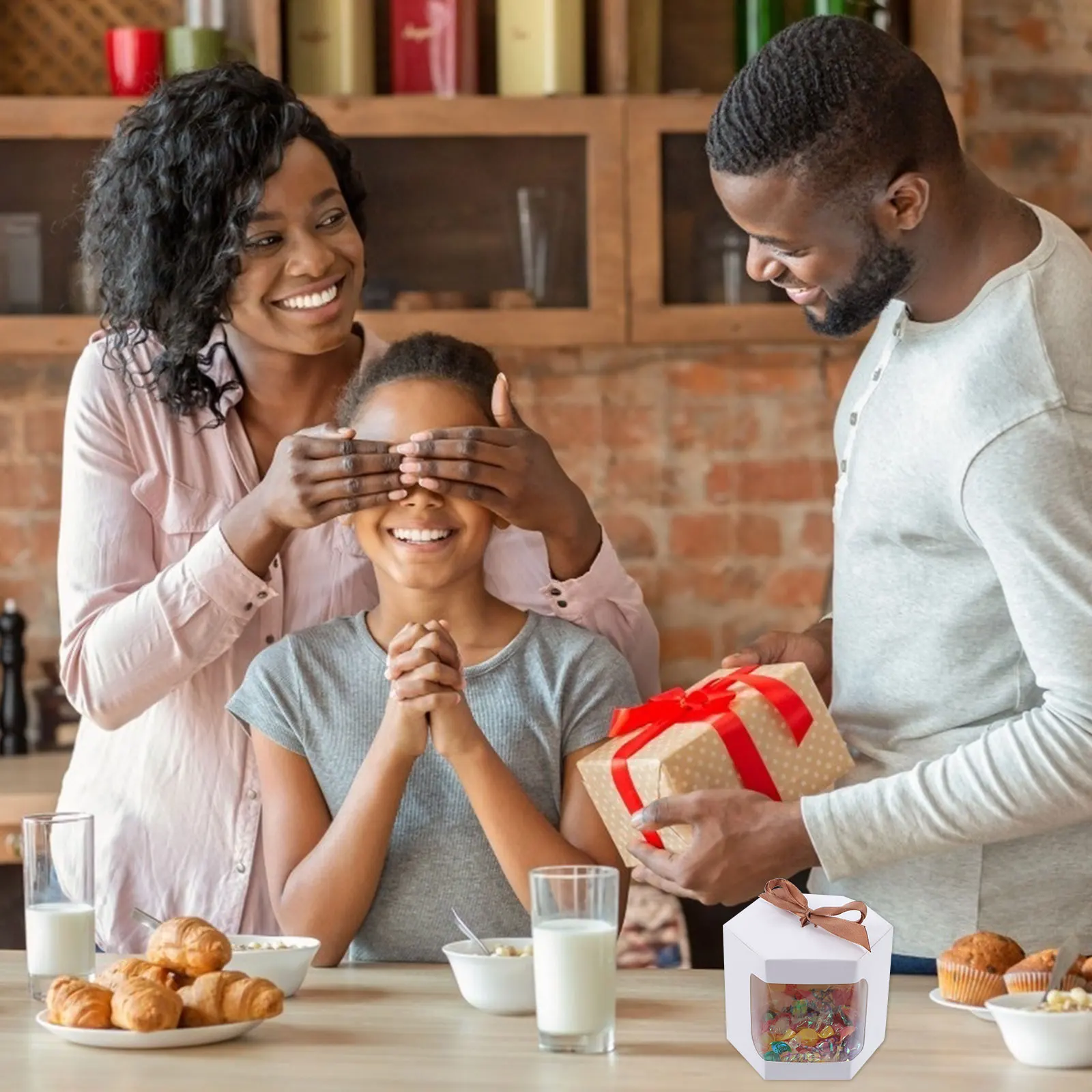 

6pcs Gift Boxes Thickened Paper Candy Storage Holder For Wedding Party Cake Cupcake Packaging Bowknot Decorative Box Festival