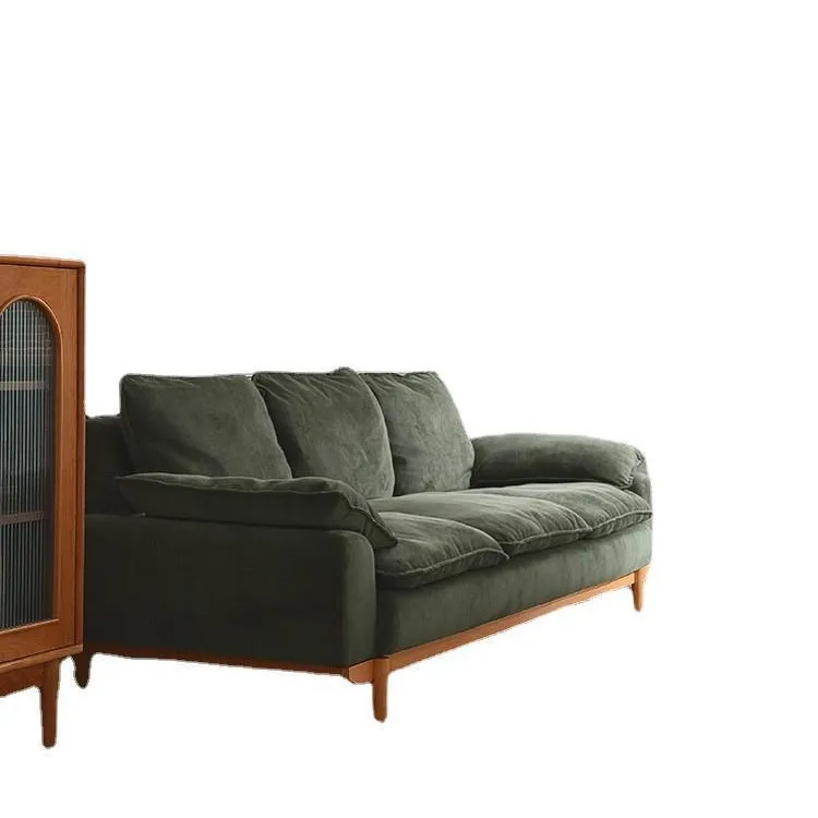 

Nordic fabric sofa designer living room small apartment three-person Japanese simple retro combination furniture