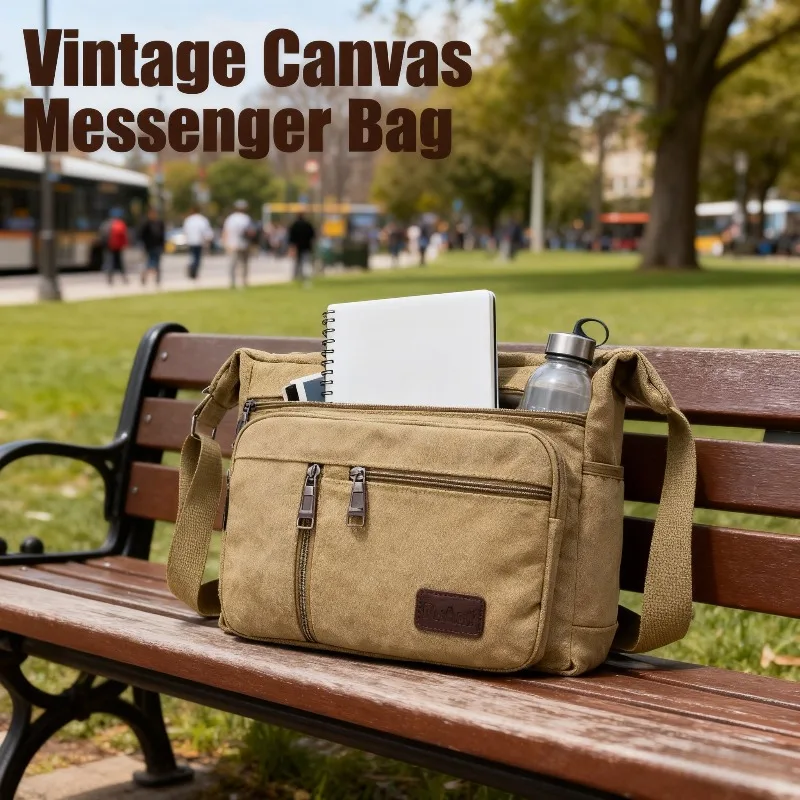

Outdoor Leisure Travel Backpack Men's Canvas Single Shoulder Crossbody Bag