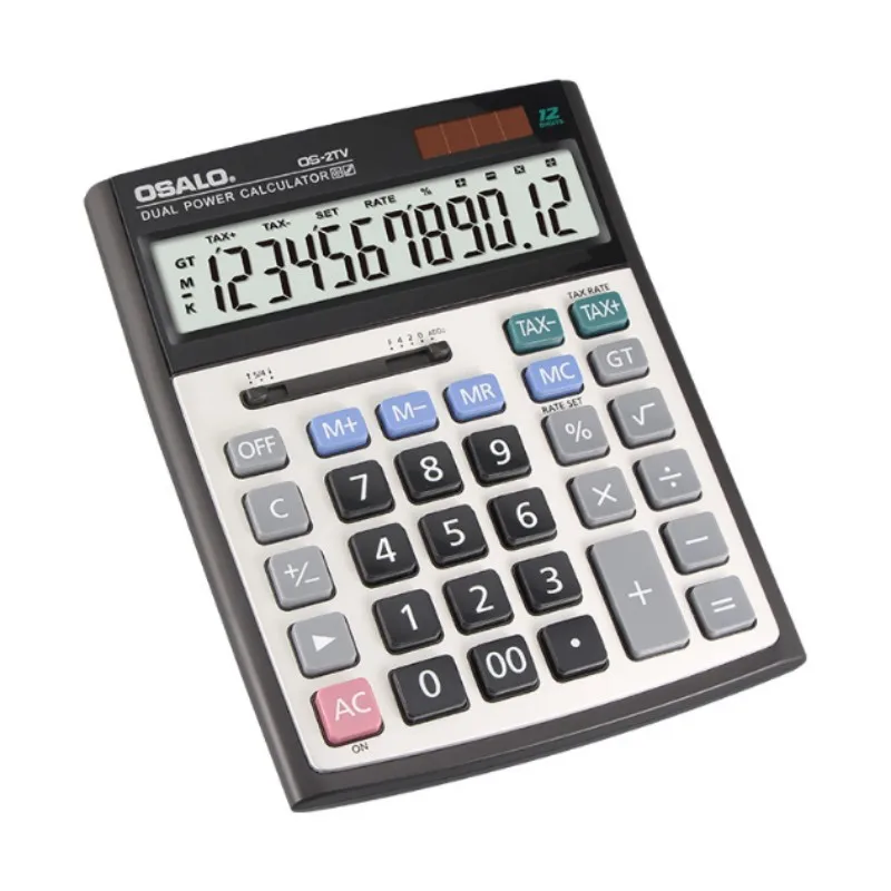 OSALO 2TV 12-Digit Solar Desktop Calculator - Solar-Powered Office Calculator with Large Display, Perfect for Home & Office Use - Image 3
