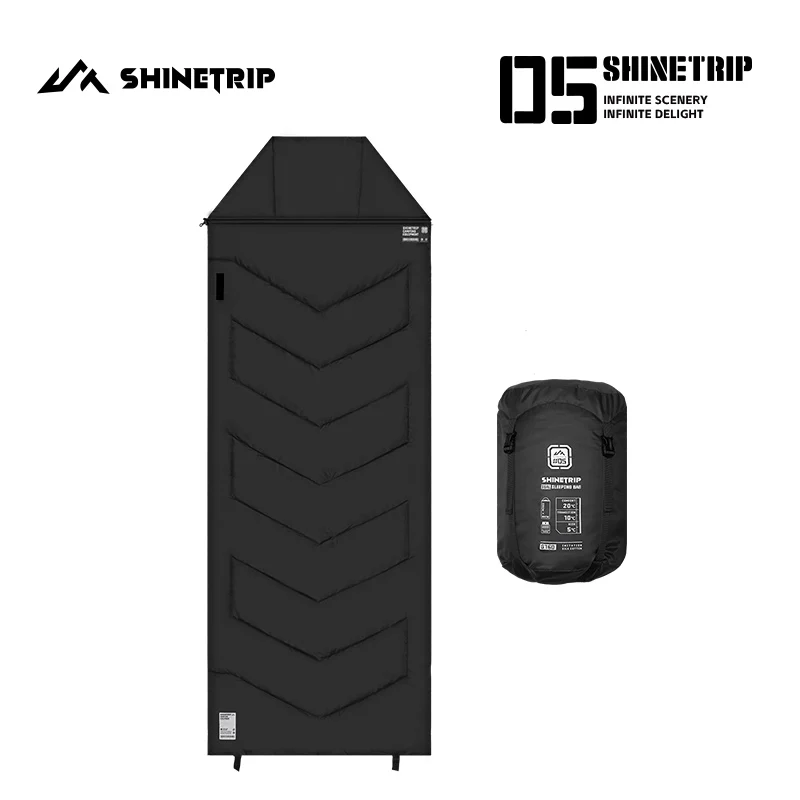 

Спальный мешок для кемпинга на открытом воздухе ShineTrip, шелковый хлопок, компрессионная упаковка, портативный дышащий двусторонний теплый спальный мешок на молнии