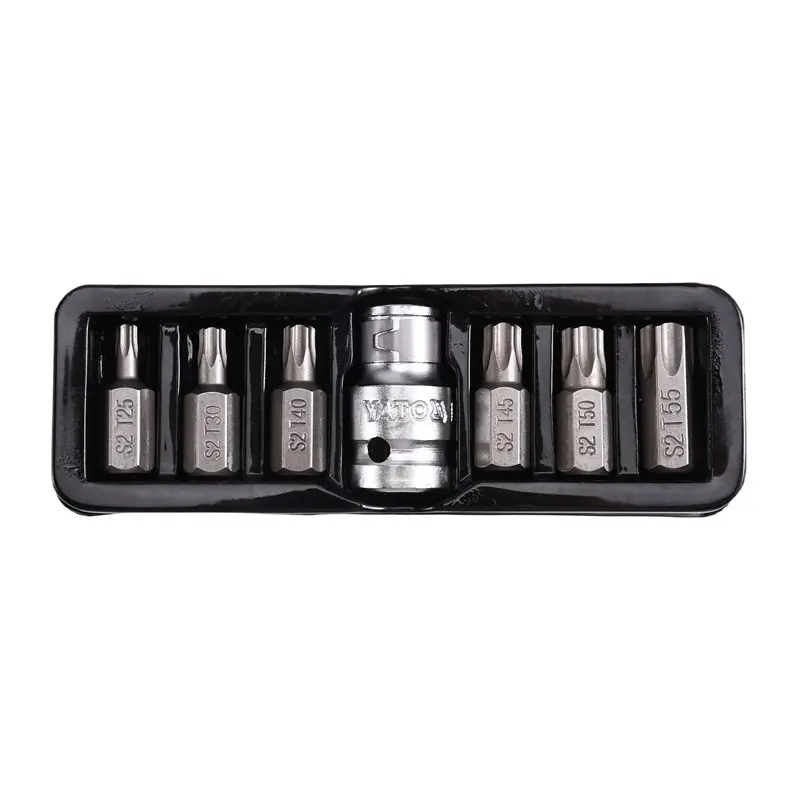 For Spline Torx Hex RIBE L30mm S2 1/2" 3/8" 10Mm 2024 New 7Pcs/Set Conversion Sleeve Screwdriver Bit Set 0410-B91B