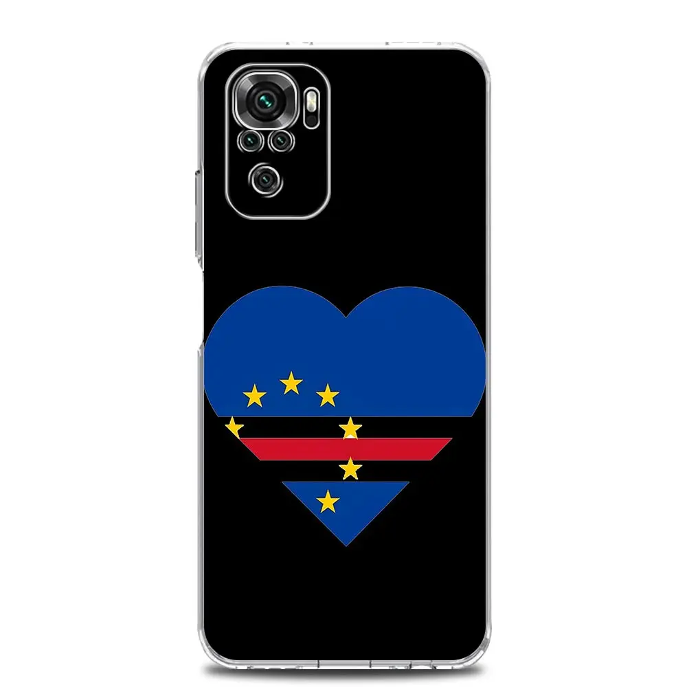 Casing Ponsel untuk Xiaomi Redmi Note 14 13 12 4G 9S 9 10 11 Pro Plus 5G 14C 13C 12C 10C 9A Sampul TPU Lembut Bening Bendera Cape Verde