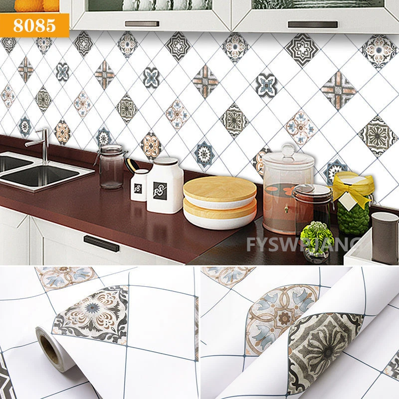 Self-adhesive Anti-oil 3D Wallpape Kitchen Stove High Temperature Ceramic Tile Cabinet Waterproof Countertop Wall Sticker