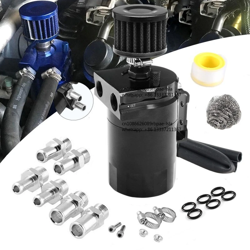 

OCC-1041 High Quality Universal Car Oil Catch Baffled Kit 300ml Breather 3/8" Aluminum Fuel Tank Catch Oil Can