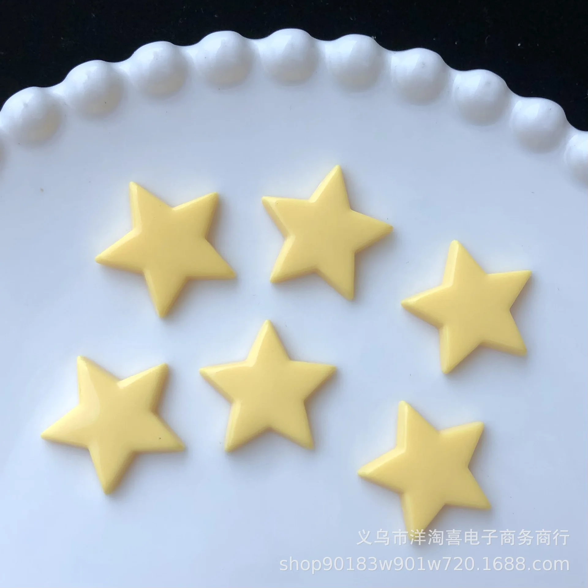 5pcs miniso series yellow star cartoon resin flatback cabochons diy crafts materials jewelry making charms