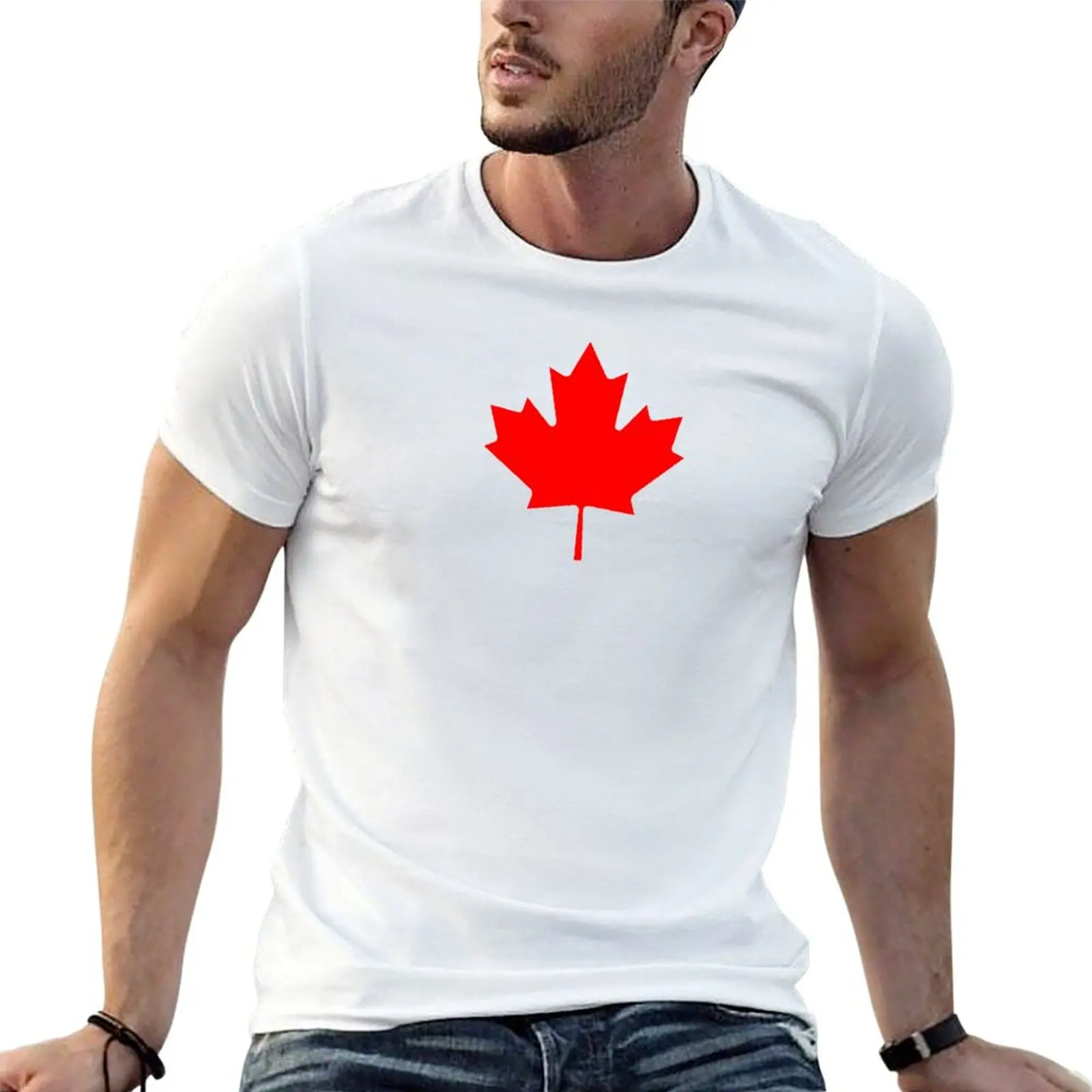 Camiseta Maple Leaf Bedspread con símbolo canadiense y icono Canuck, camisetas para hombre, camisetas gráficas de algodón para hombre, camiseta