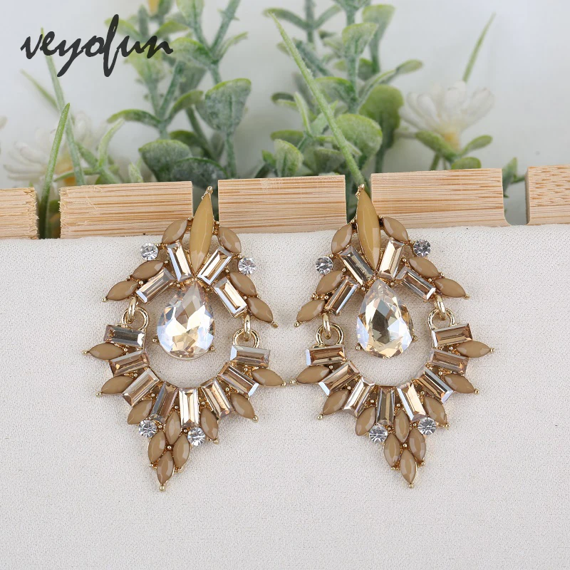 

Veyofun Geometric Hollow Lady Drop Rhinestone Earrings Hyperbole Big Dangle Earrings for Women Fashion Jewelry 2023New Gift