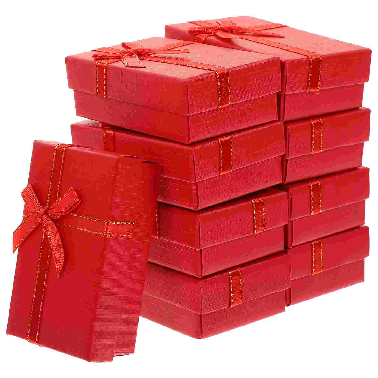 24 Pcs Jewelry Box Earring Case Earrings Container with Cover Storage Necklace Packing Boxes Organizing Red Travel Miss