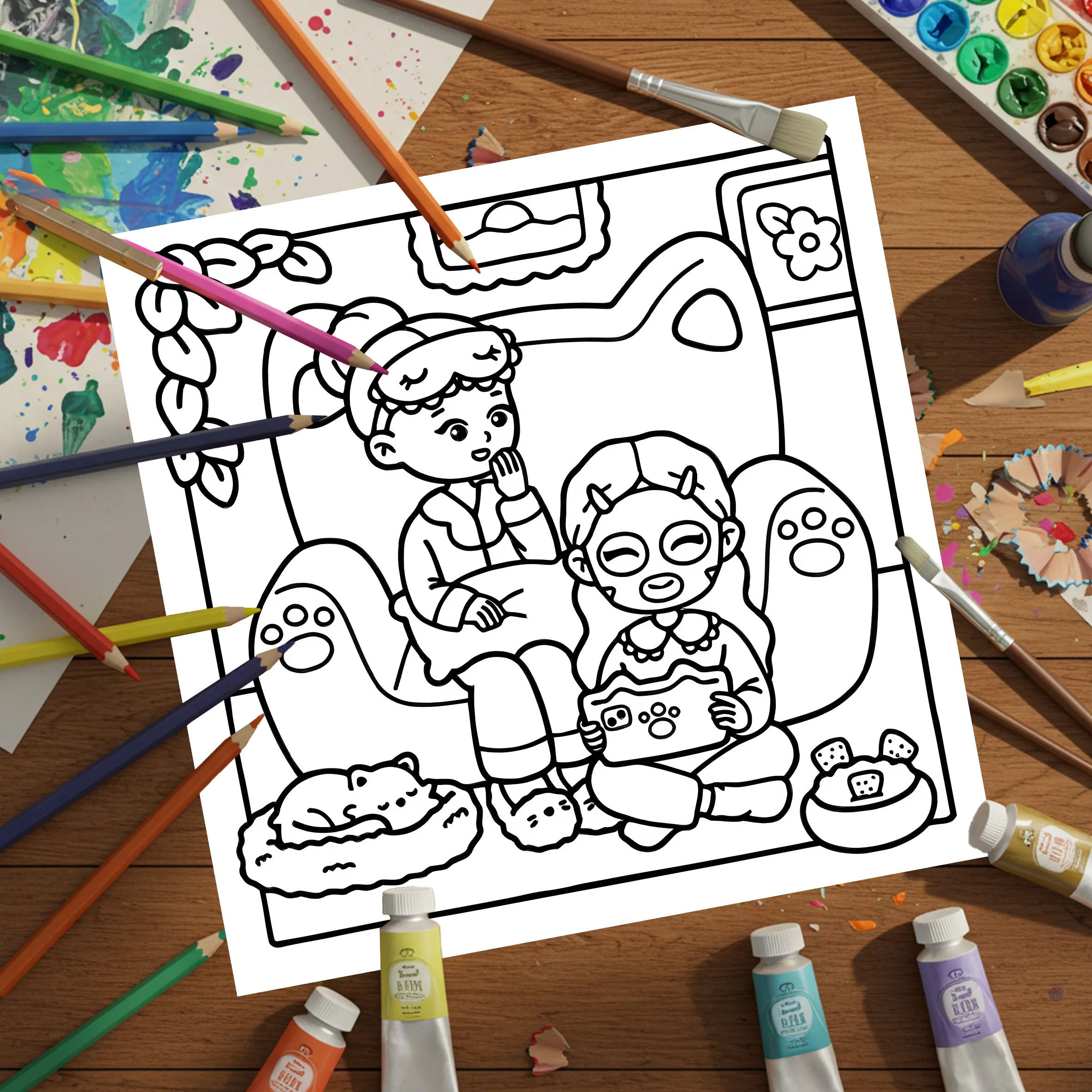 Coloring Book for Girls: Themed Art Journal for Creative Solo Time – Perfect Coloring Pages for Young Girls