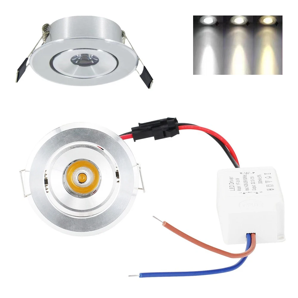 

Mini 1w Led Downlight 52mm/diameter 6000k 4000k 3000k Ac85-265v Ac220v Recessed Living Room Energy-saving Home Decoration Lights