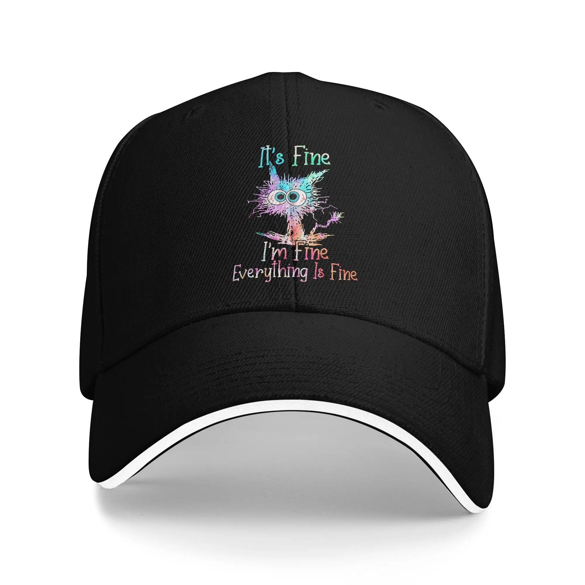 Retro I'm Fine Everything is Fine Senior Mom Class of 2027 Casual Baseball Cap Trucker Hat Summer Unisex-Teens Baseball Caps