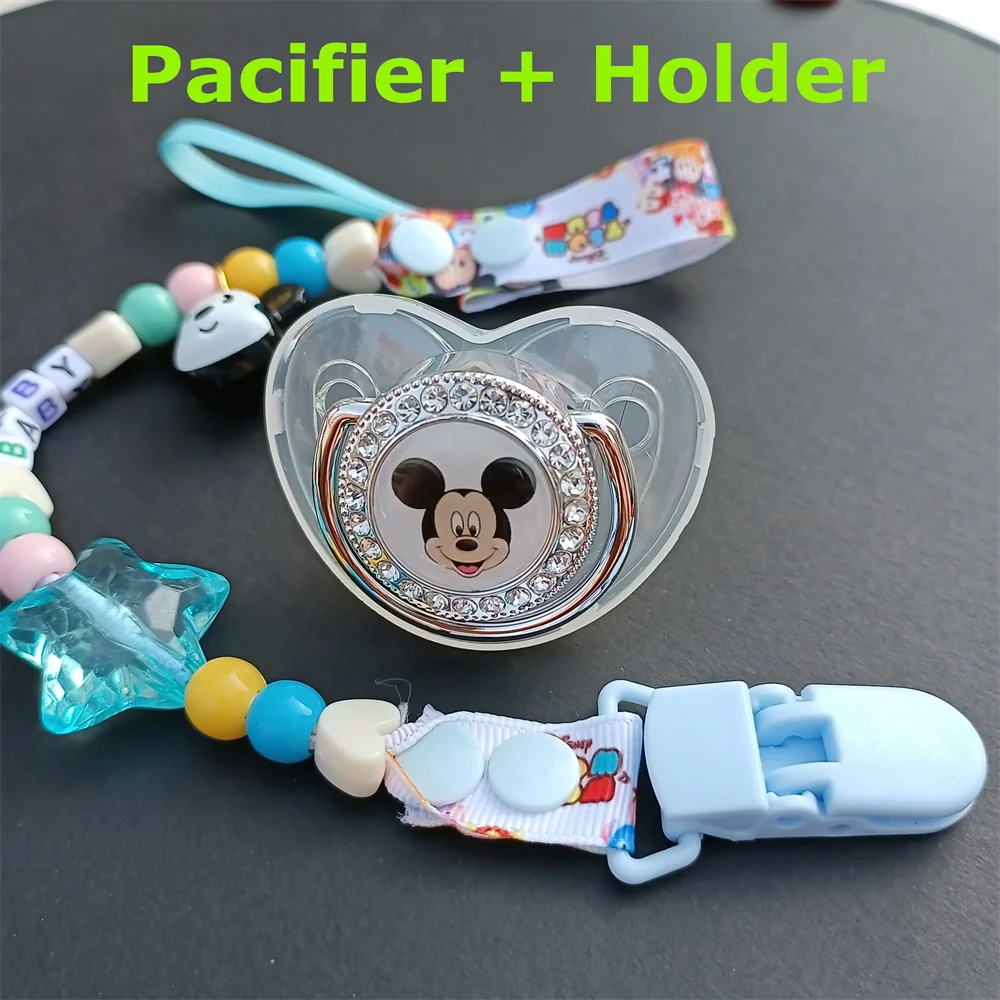 Disney baby pacifier newborn 0-18 months accessories children\'s supplies personalized clip chain luxury nipple dummy Chupetes