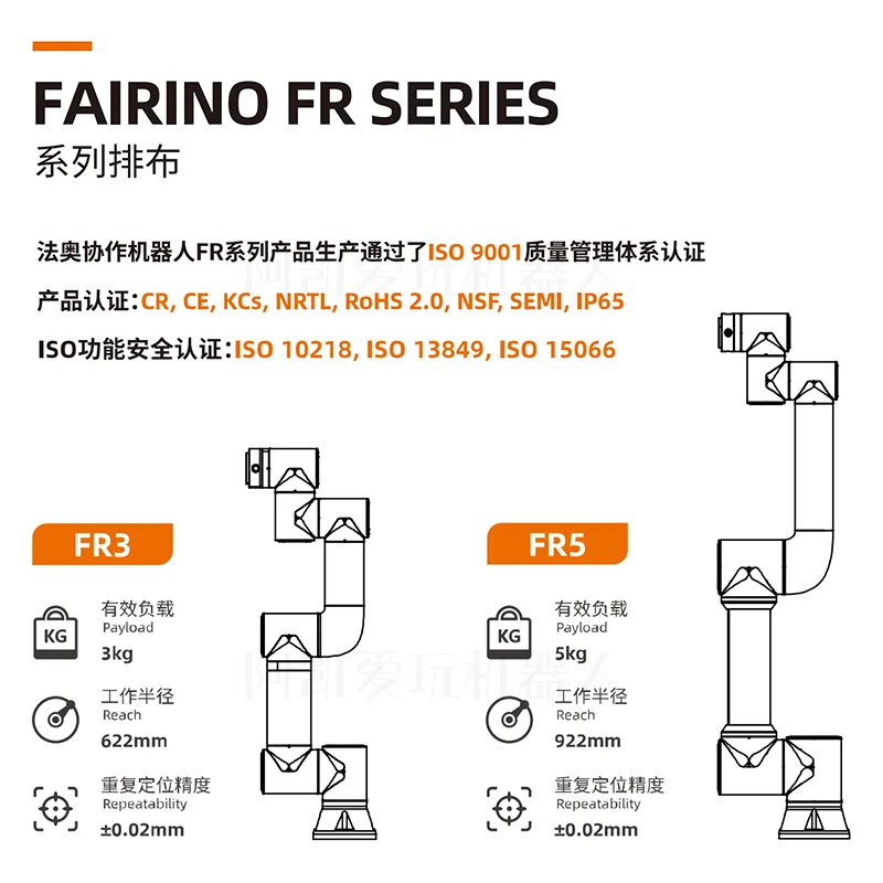 Faoyiwei six-axis cooperative industrial robot manipulator FR3C welding loading and unloading handling palletizing manipulator