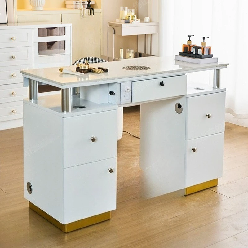 Manicure tables and chairs single double multi-function light luxury Internet celebrities ins cream style manicure table