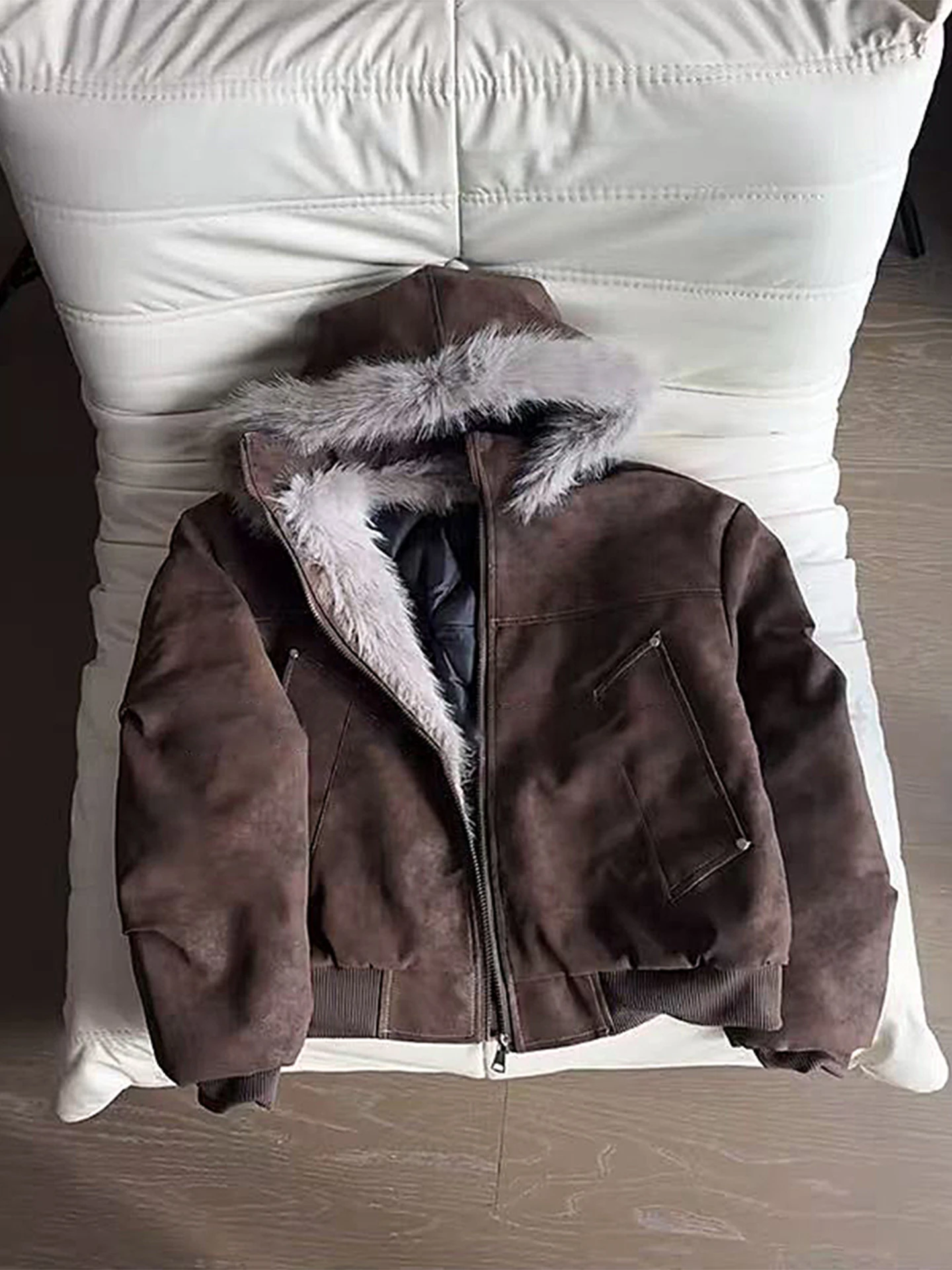 

Мужская зимняя модная куртка Browan из американского хлопка с меховым воротником и капюшоном, с элементами из искусственной кожи, премиум-класса