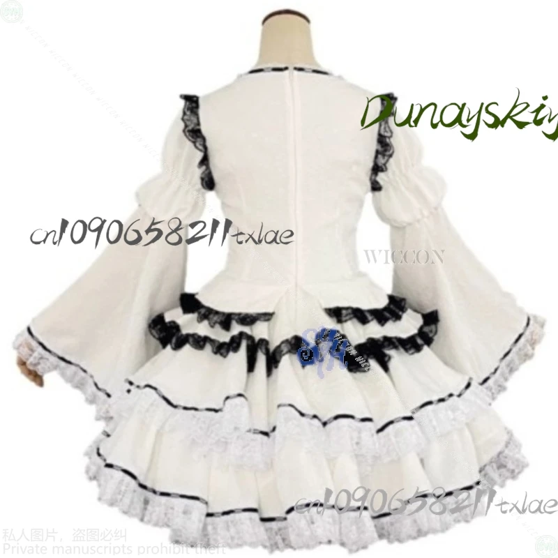 슈고 애니메이션 캐릭터 코스프레 츠키요미 우타우 귀여운 화이트 레이스 의상 달콤하고 사랑스러운 인형 스타일 로리타 지라이 케이 소녀 할로윈