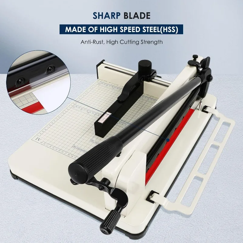 ماكينة تشذيب الورق شديدة التحمل مقاس 17 بوصة، 500 ورقة من أداة تشذيب الورق، شفرة HSS متينة لقطع الورق - جديد