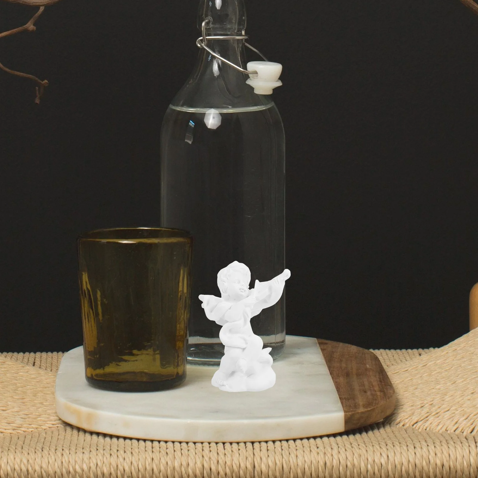 

2Pcs Resin Angel Sculptures Musical Statues Decorative Figurines Holidays Gift Ideas Resin Sculpture Musical Angel